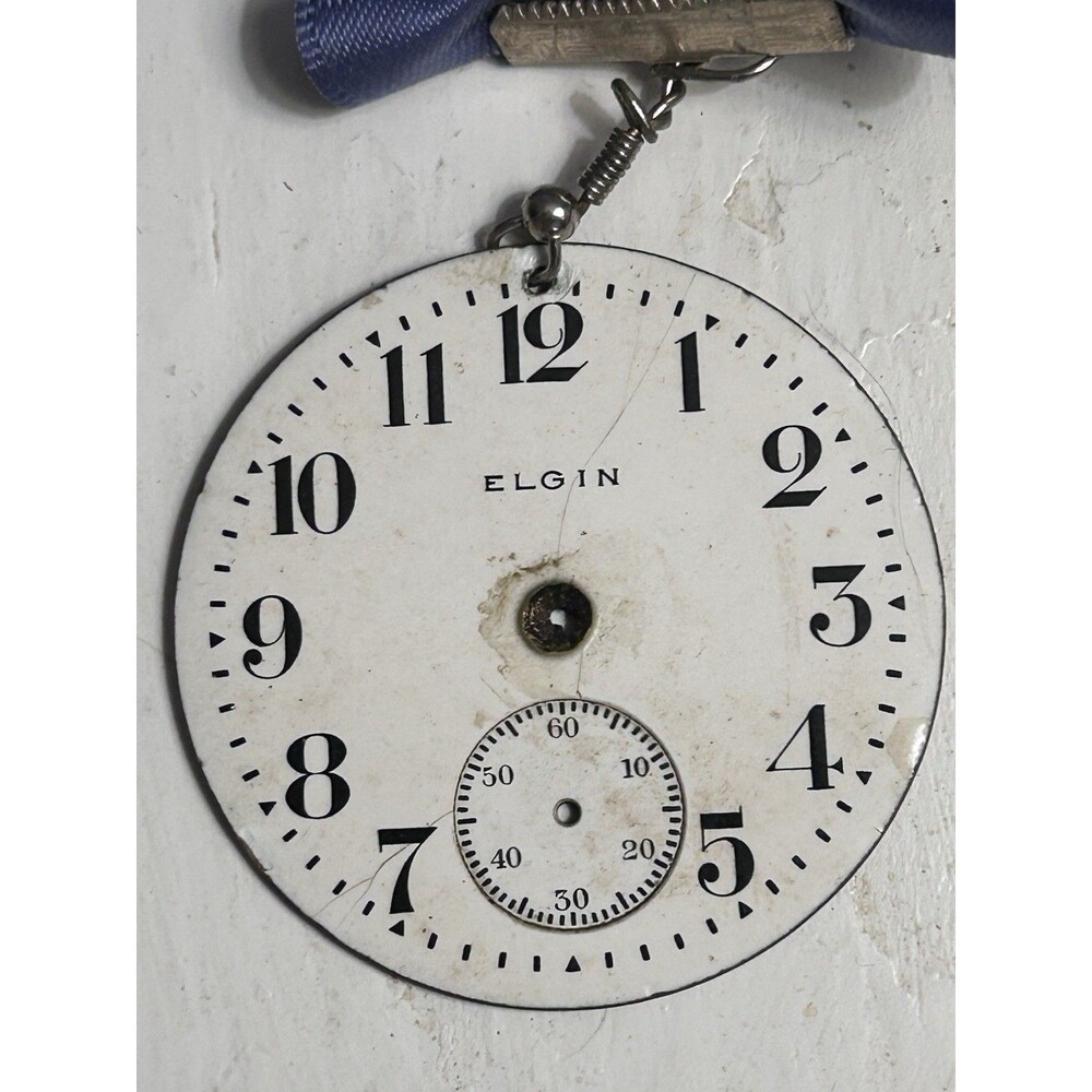Vintage Elgin Pocket Watch Face  Brooch- Unique Find